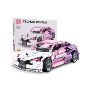 Stavebnice sportovní auto 652 dílů růžové
