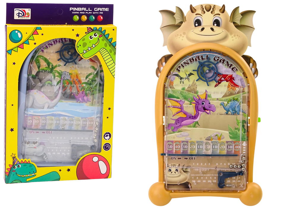 Stolní hra zručnosti Pinball Dinosauři Drak béžový