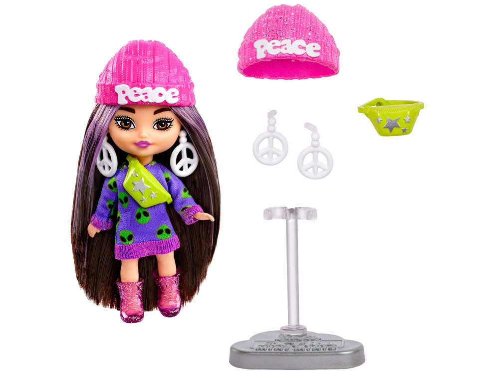 Stylová módní panenka Barbie Extra Mini Minis s doplňky HLN46 - Obrázek 2