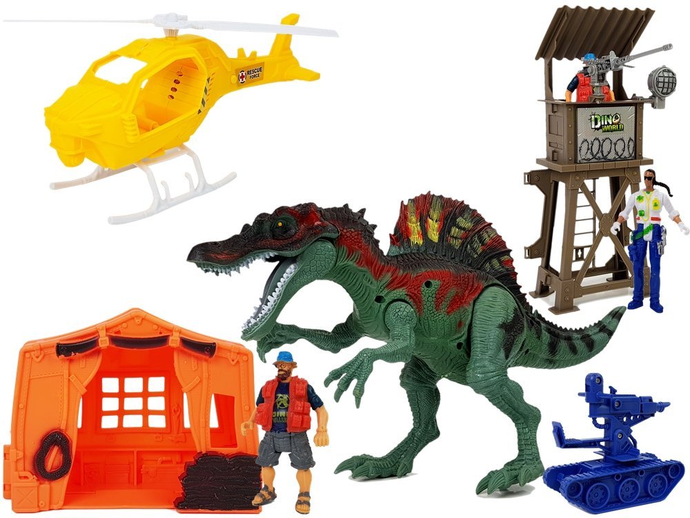 Svět dinosaurů sada figurek - helikoptéra a stan - Obrázek 2