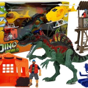 Svět dinosaurů sada figurek - helikoptéra a stan