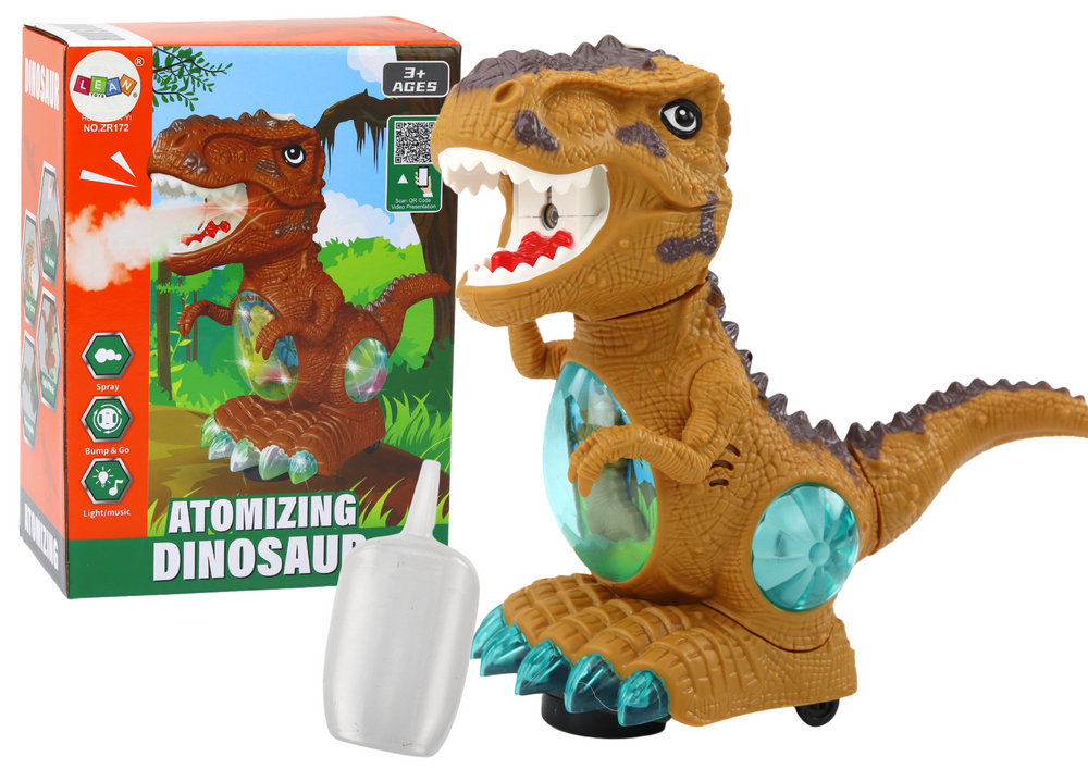 Tancující dinosaurus se senzorem překážek světla a zvuky žlutý