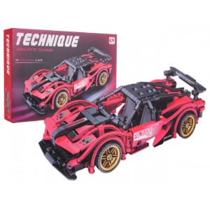 Technická stavebnice závodní auto 488 dílků 1:18 červené