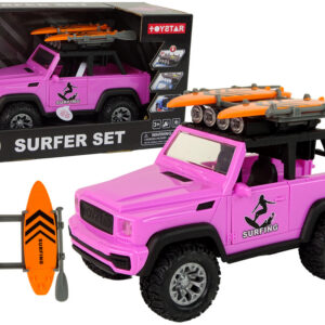 Terénní autíčko Surfing 1:14 s třecím pohonem růžové