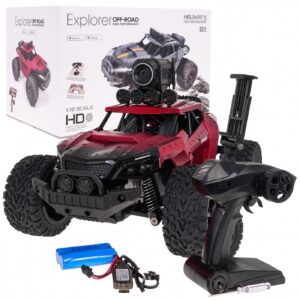 Terénní autíčko na dálkové ovládání Crawler Pioneer 1:12 s kamerou červené