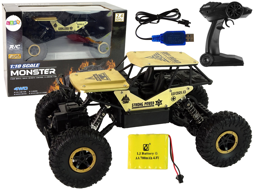 Terénní autíčko na dálkové ovládání Monster 1:18 černozlaté