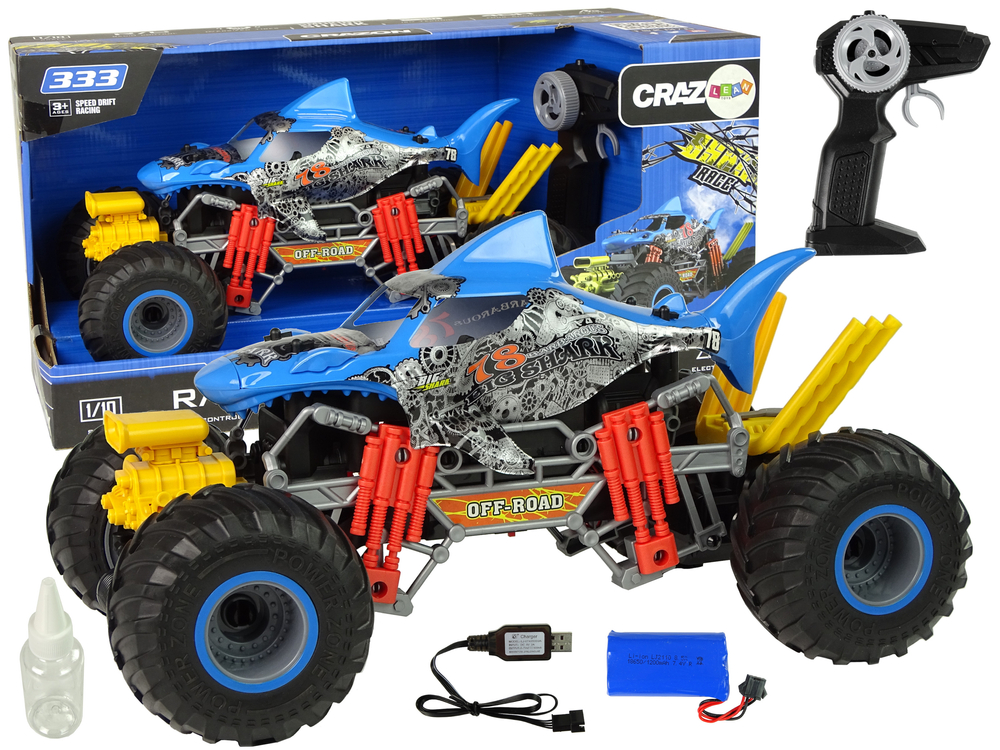 Terénní autíčko na dálkové ovládání Shark Car 1:10 modré