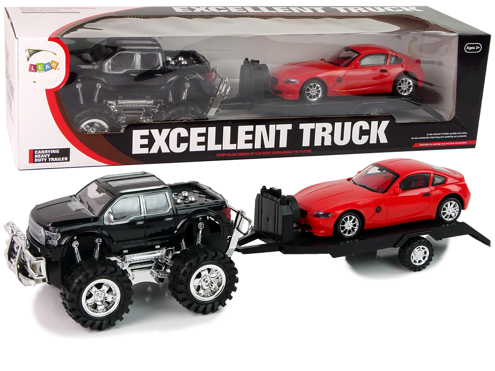 Terénní auto s přívěsem a autíčkem