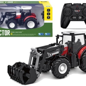 Traktor s pohyblivou lopatou na dálkové ovládání RC 1:24 červený