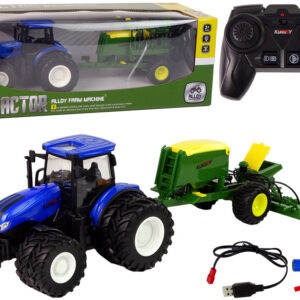 Traktor s příslušenstvím na dálkové ovládání 1:24