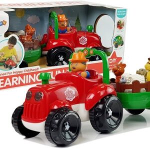 Traktor s přívěsem a zvířátky
