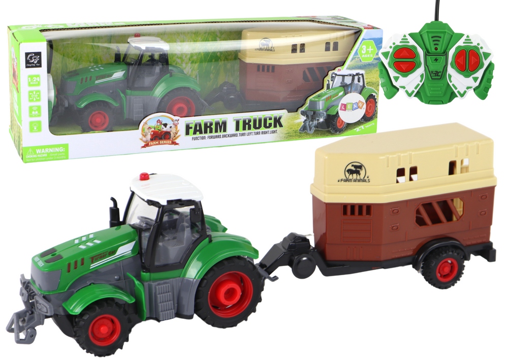 Traktor s přívěsem na dálkové ovládání R/C 1:24