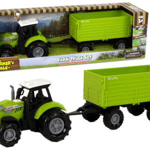 Traktor s přívěsem zvuky a světly zelený