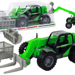 Traktor s vyměnitelnými nástavci zelený