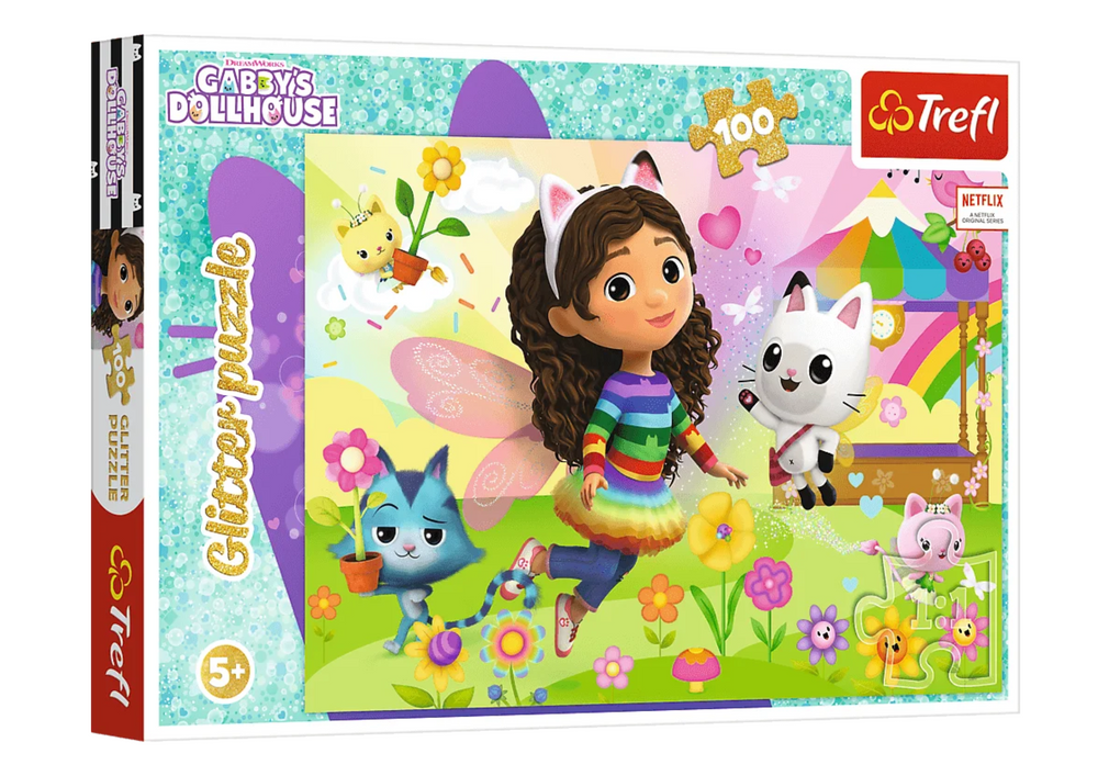 Třpytivé puzzle Gábinin kouzelný domek 100 dílků Trefl