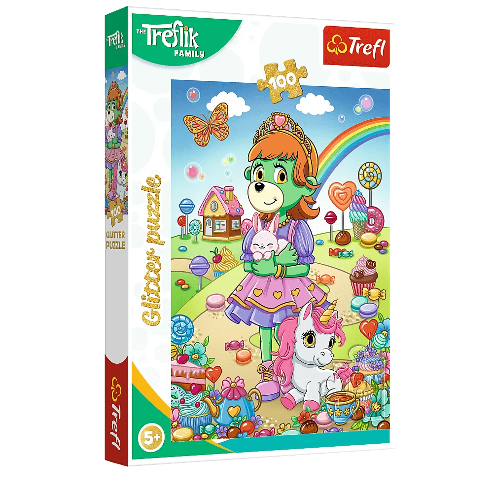 Třpytivé puzzle Treflíci 100 dílků Trefl