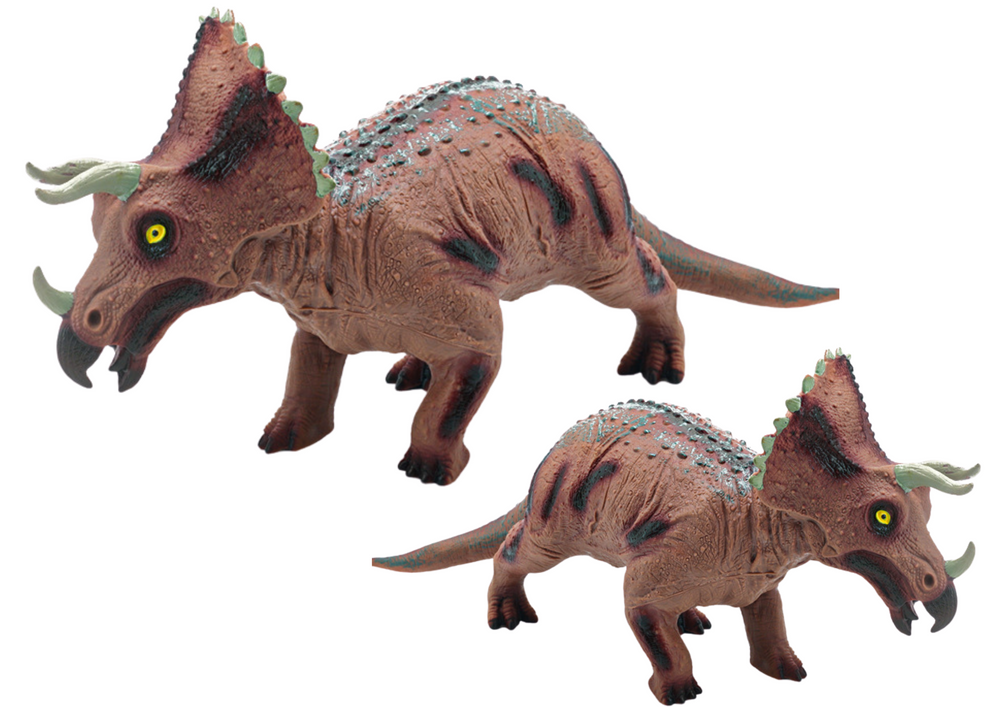 Velká figurka dinosaurus Triceratops se zvuky 36 cm hnědá