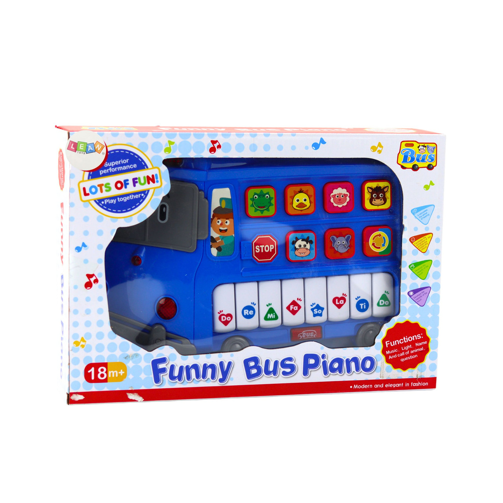 Vzdělávací elektrické piano Autobus pro batolata modré - Obrázek 2