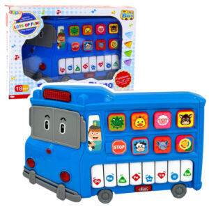 Vzdělávací elektrické piano Autobus pro batolata modré