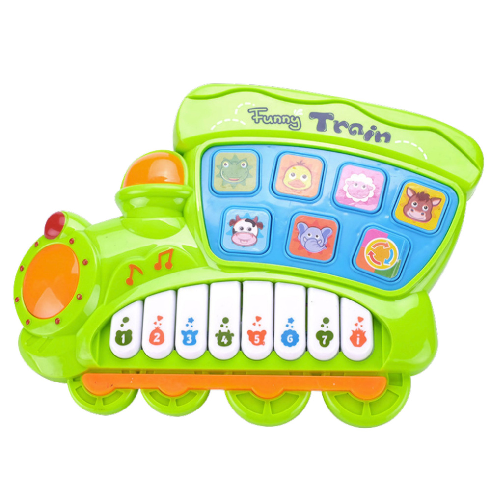 Vzdělávací elektrické piano Lokomotiva pro batolata zelené - Obrázek 2