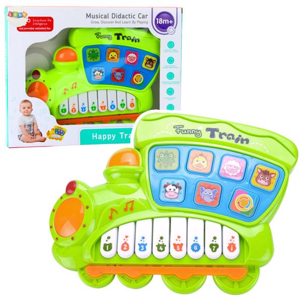 Vzdělávací elektrické piano Lokomotiva pro batolata zelené