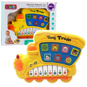 Vzdělávací elektrické piano Lokomotiva pro batolata žluté