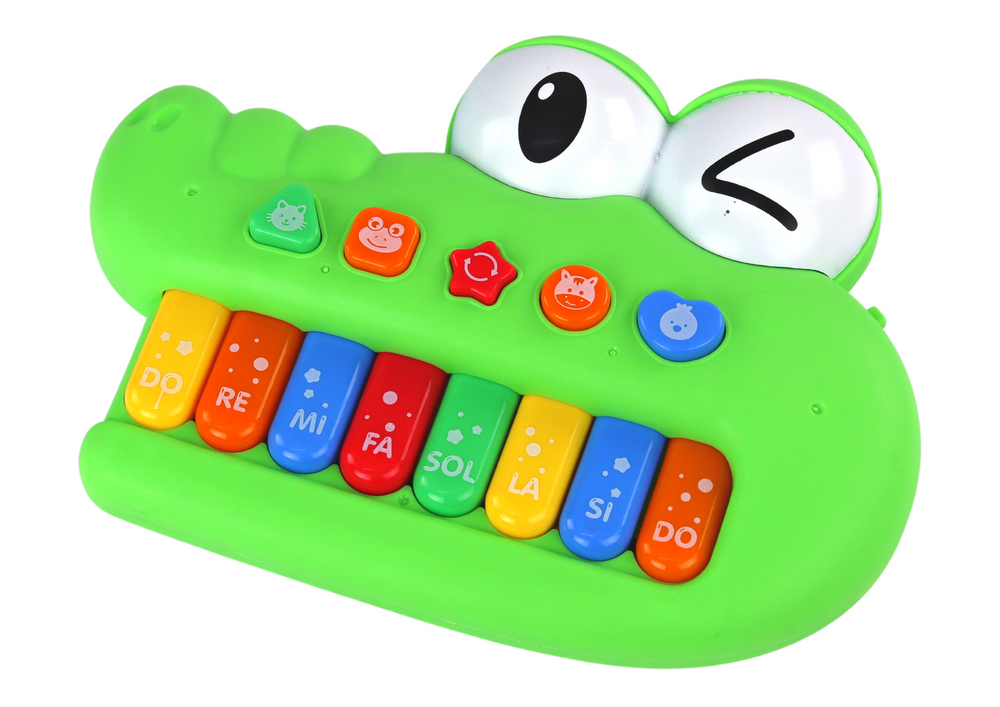Vzdělávací hudební piano Krokodýl s efekty zelený - Obrázek 2