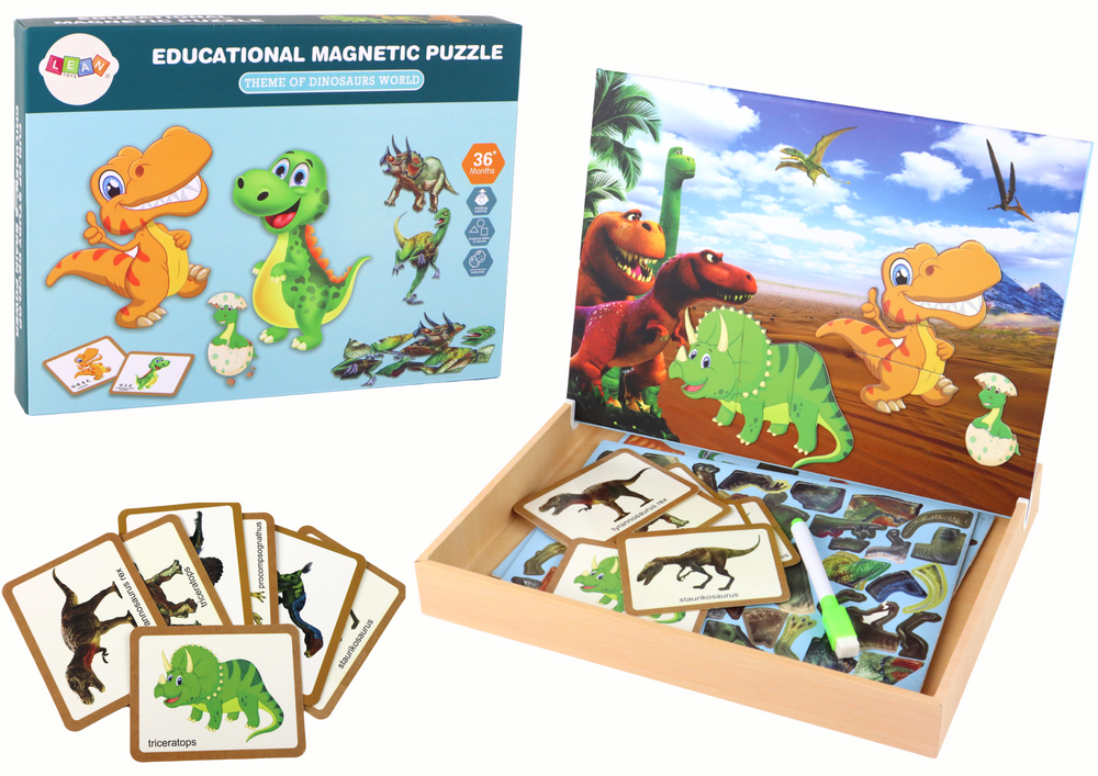 Vzdělávací magnetické puzzle dinosauři