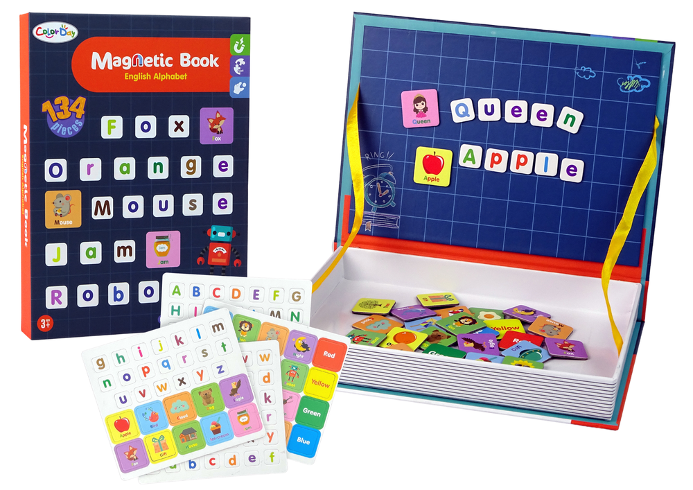 Vzdělávací magnetické puzzle v knize Anglická abeceda