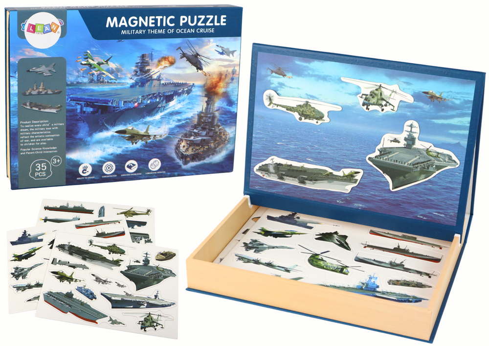 Vzdělávací magnetické puzzle vojenských lodí