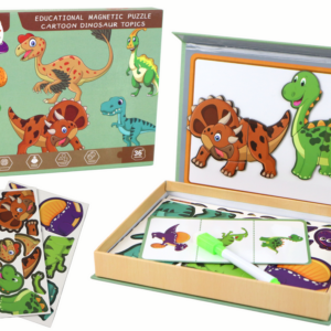 Vzdělávací sada magnetické puzzle s motivy dinosaurů