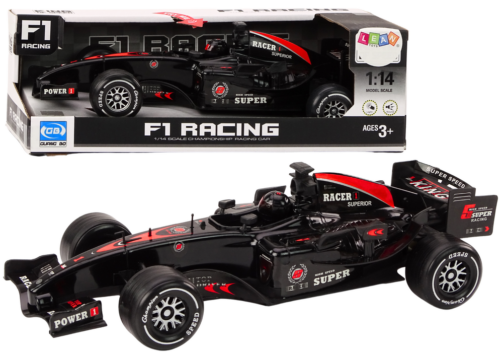 Závodní auto F1 sportovní s pohonem 1:14 černé se zvuky