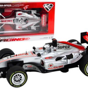 Závodní sportovní auto s pohonem 1:9 stříbrné se zvuky