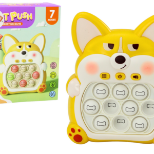 Zručnostní hra konzole Pop-It Liška 7 herních módů žlutá senzorická