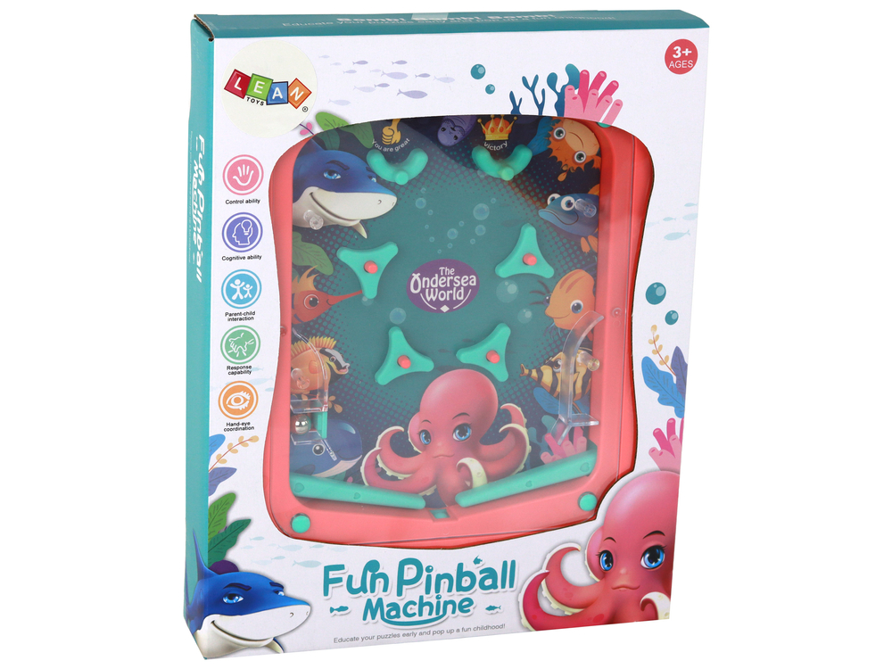 Zručnostní hra mini Pinball s kuličkou růžová - Obrázek 2