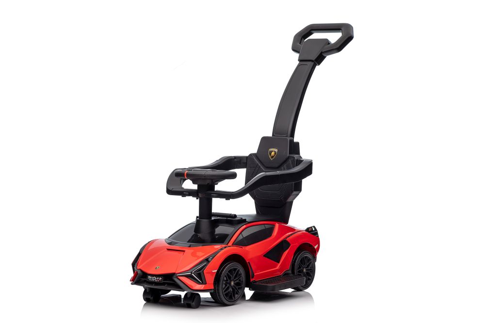Dětské odrážedlo auto s vodící tyčí Lamborghini Sian červené