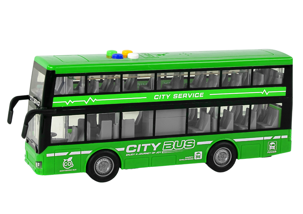 Dvoupatrový autobus se světly a zvuky 1:16 zelený - Obrázek 2