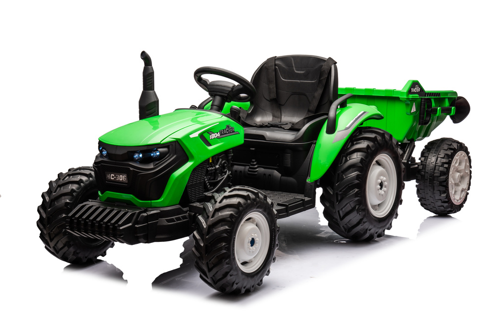 Elektrický traktor s přívěsem pro děti HC-306 24V světle zelený