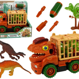Konstrukční autíčko dinosaur oranžové