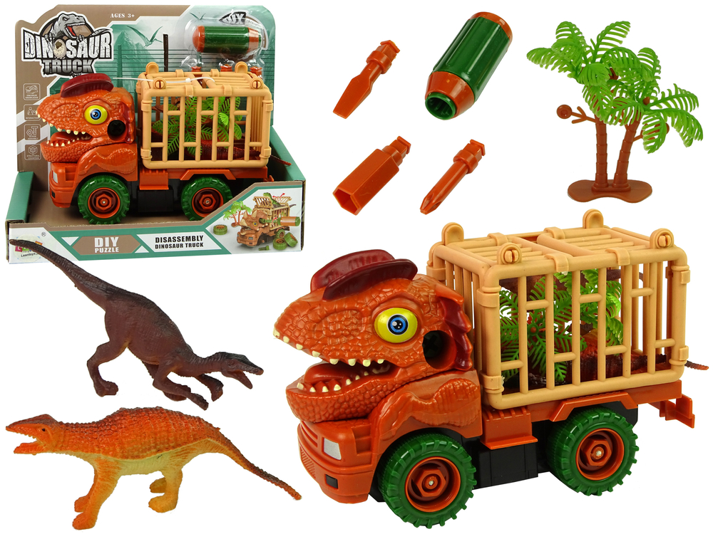 Konstrukční autíčko dinosaur oranžové