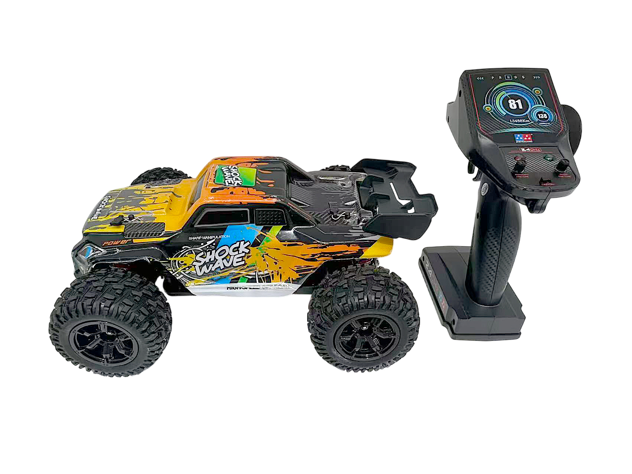 Mamido Auto na dálkové ovládání 60 km/h RC Monster Truck 1:16 4WD Brushless 2.4GHz oranžové - Obrázek 2