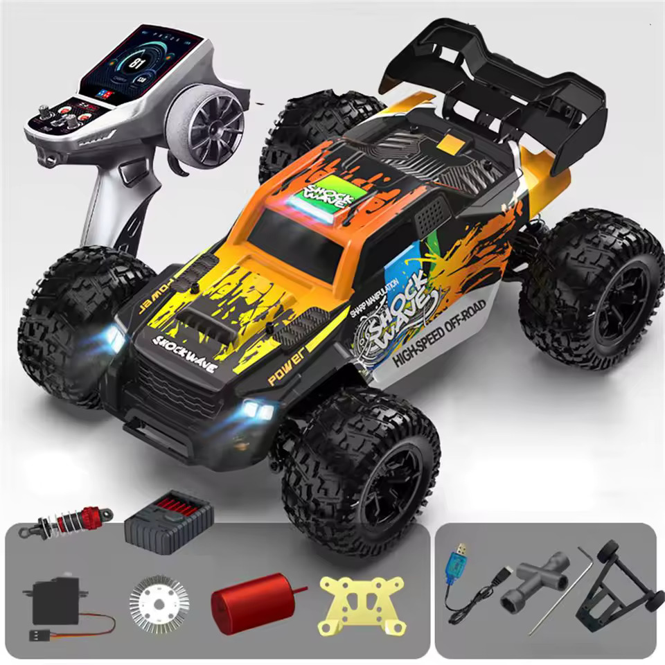 Mamido Auto na dálkové ovládání 60 km/h RC Monster Truck 1:16 4WD Brushless 2.4GHz oranžové