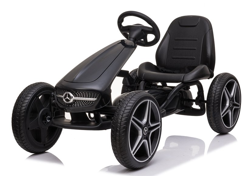 Mamido Dětská šlapací motokára Mercedes XMX610 černá | ECO kůže | Polohovatelné sedadlo