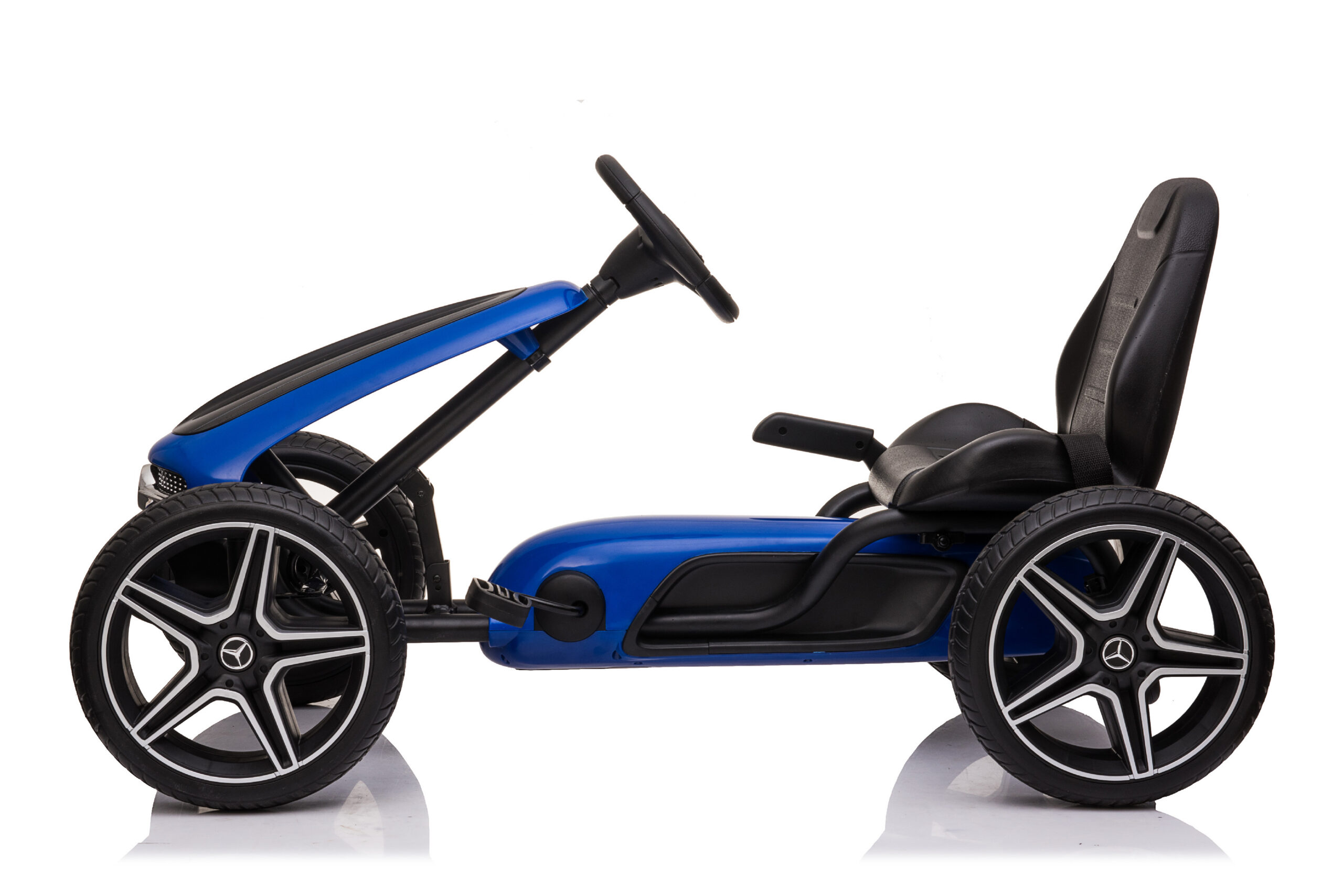 Mamido Dětská šlapací motokára Mercedes XMX610 modrá | ECO kůže | Polohovatelné sedadlo - Obrázek 2