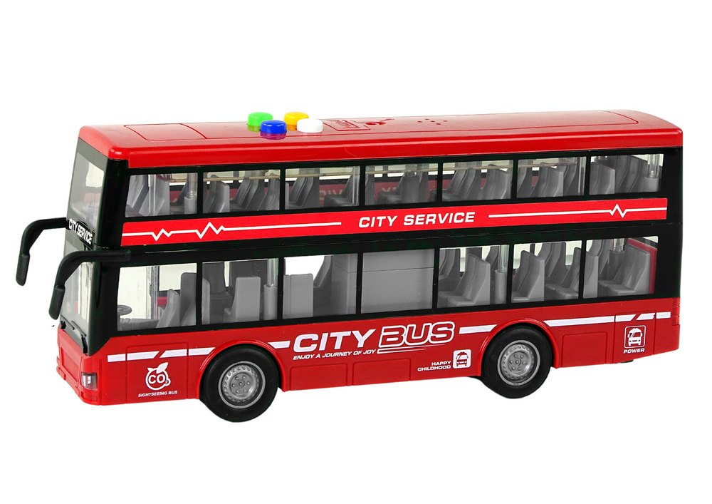 Patrový autobus s efekty a frikčním pohonem 1:16 červený - Obrázek 2