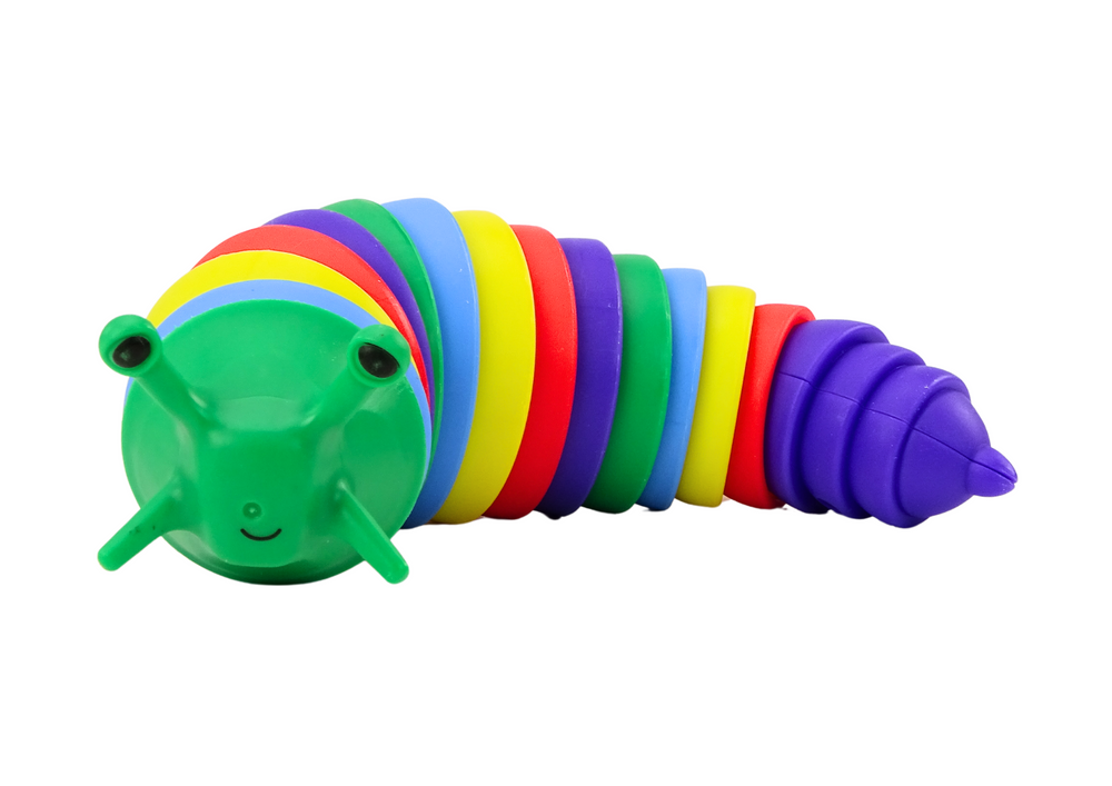 Pružný smyslový antistresový barevný had/caterpillar - Obrázek 2