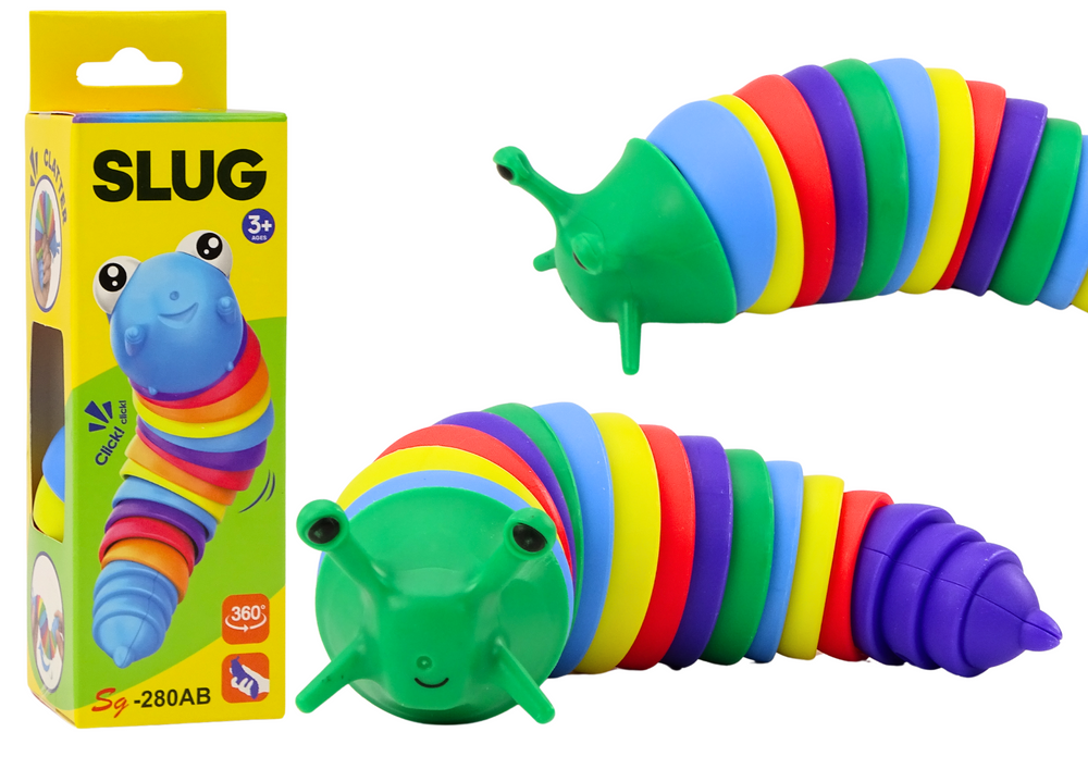 Pružný smyslový antistresový barevný had/caterpillar