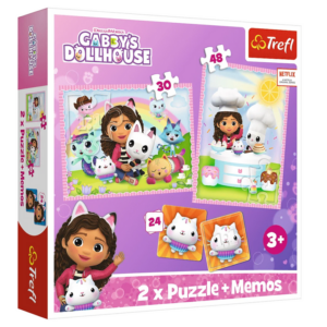 Puzzle a Pexeso Gabby s kočkou Trefl