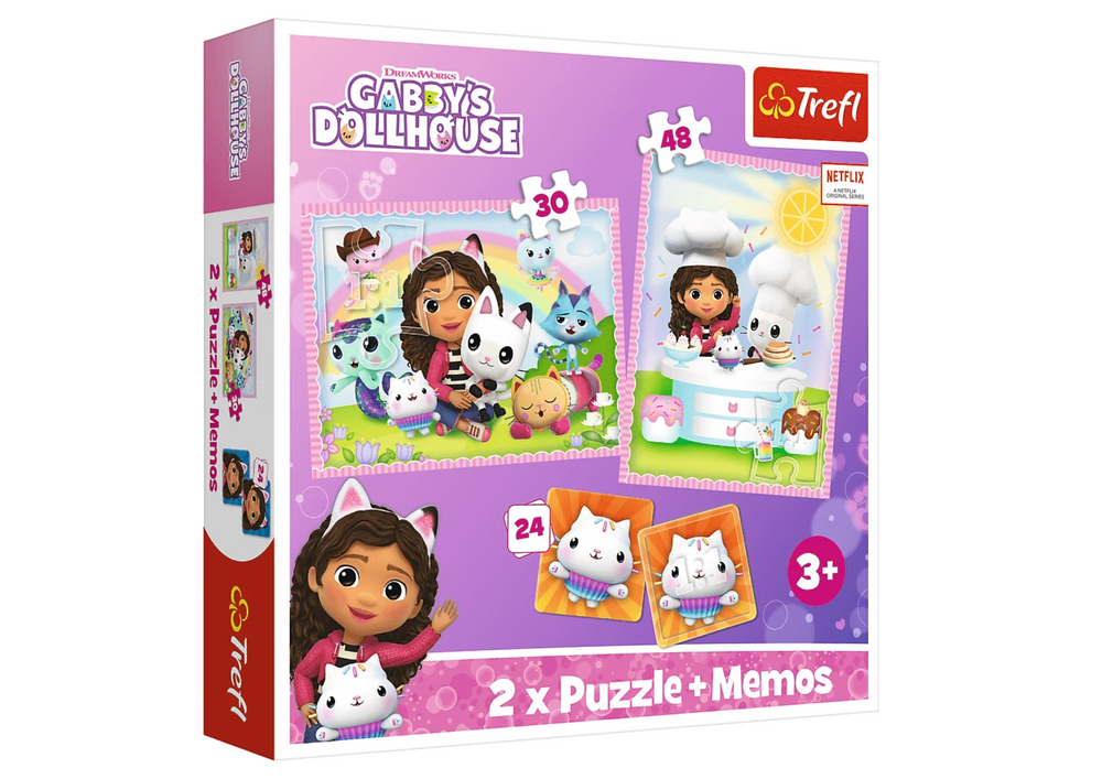Puzzle a Pexeso Gabby s kočkou Trefl