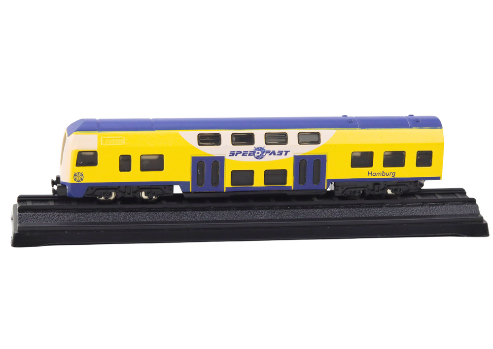Sběratelský kovový model vlaku 1:48 žlutá modrá - Obrázek 2